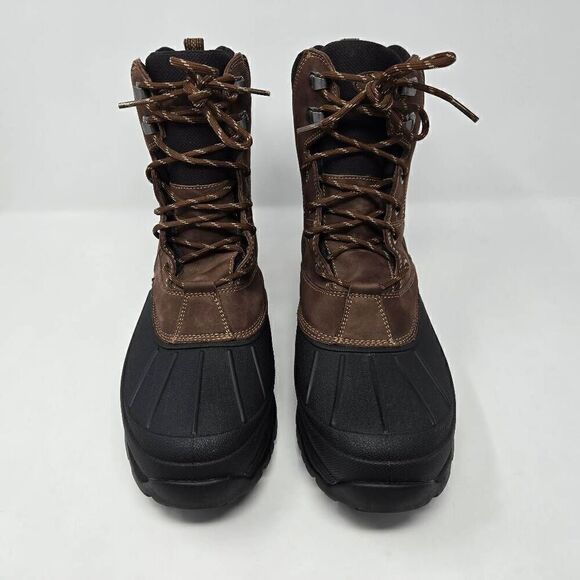 LL BEAN STORM CHASER BROWN LEATHER WATERPROOF INSULATED DUCK BOOTS MENS 14 M - Picture 2 of 9